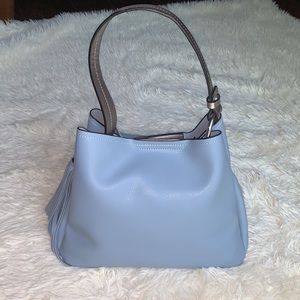 NWT Italian Leather Baby Blue Crossbody Bag